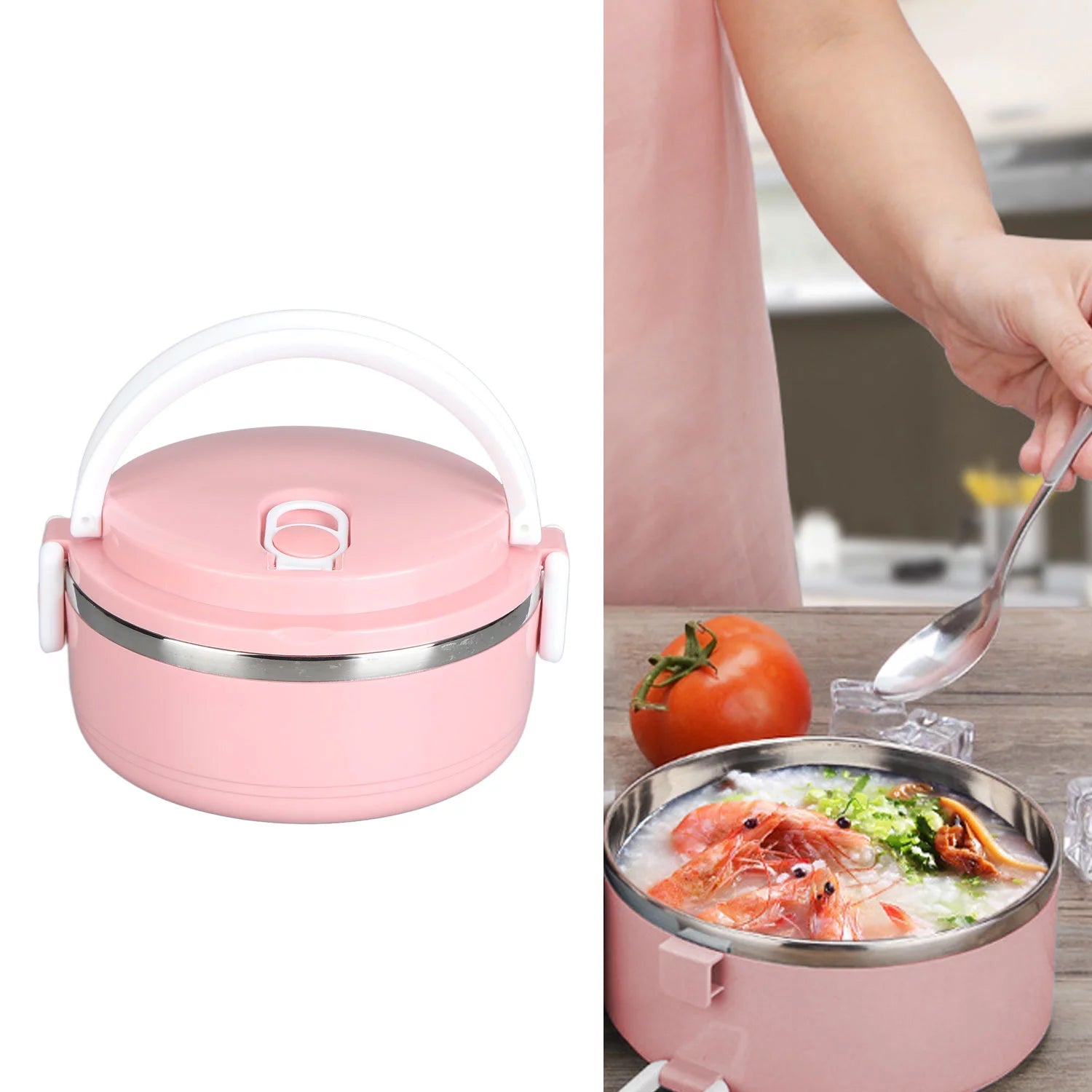 2874 Multi Layer Stainless Steel Hot Lunch Box (1 Layer) - eazy cart store