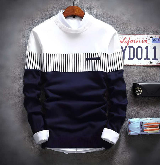 Cotton Color Block Full Sleeves Mens T-Shirt - eazy cart store