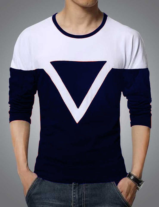 Cotton Blend Stripes Full Sleeves T-Shirts - eazy cart store