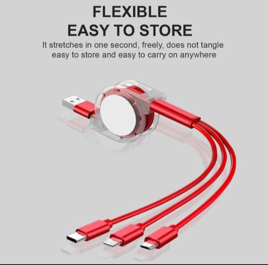 King Shine Multi Retractable 3.0A Fast Charger - eazy cart store