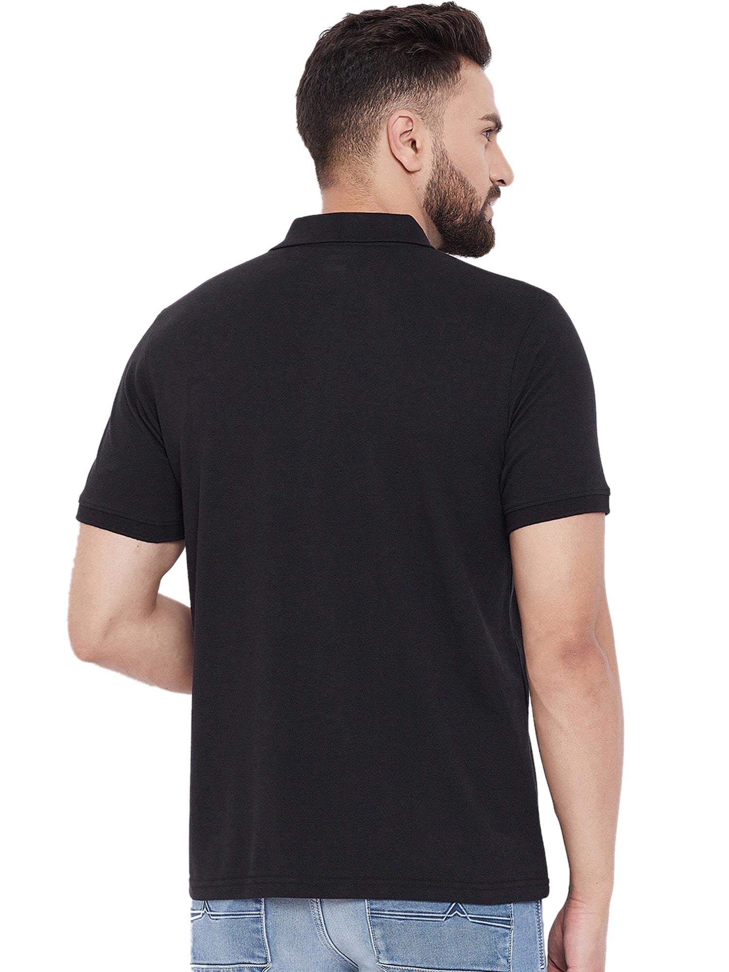 Cotton Blend Solid Half Sleeves Mens Polo Neck T-Shirt (Pack of 4) - eazy cart store