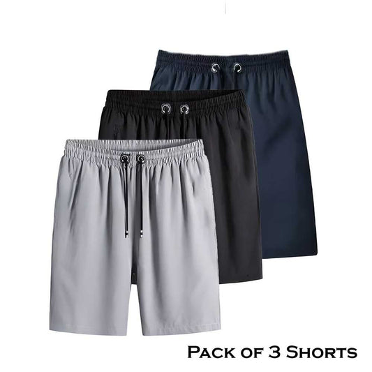 Combo of 3 Men's Stretchable Cotton Shorts - eazy cart store
