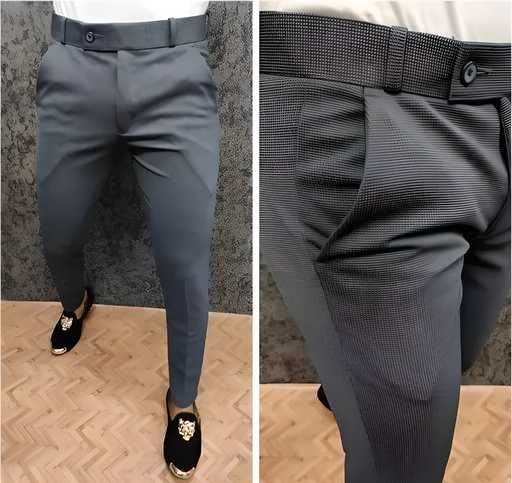 Popcorn Fabric Ankle Length Trouser For Men's - eazy cart store