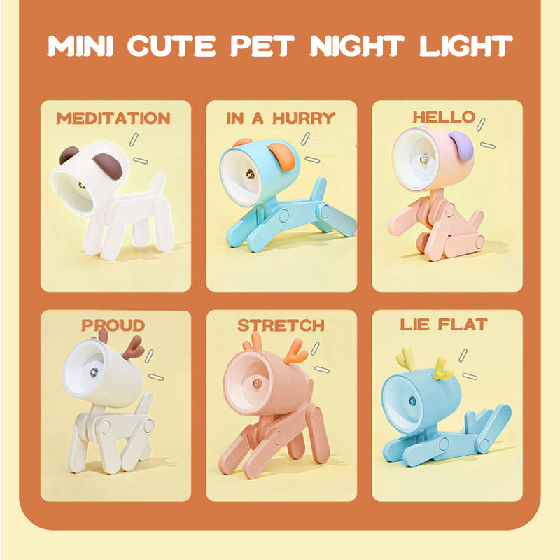 Pet Dog Deer Night Light DIY Desktop Decoration Children's Room Mini Table Lamp Creative Led - eazy cart store