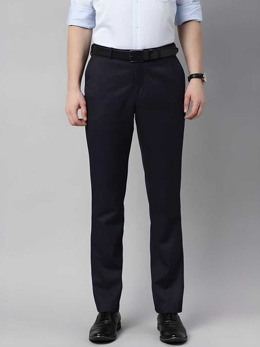 Lycra Blend Solid Regular Fit Mens Formal Trousers - eazy cart store