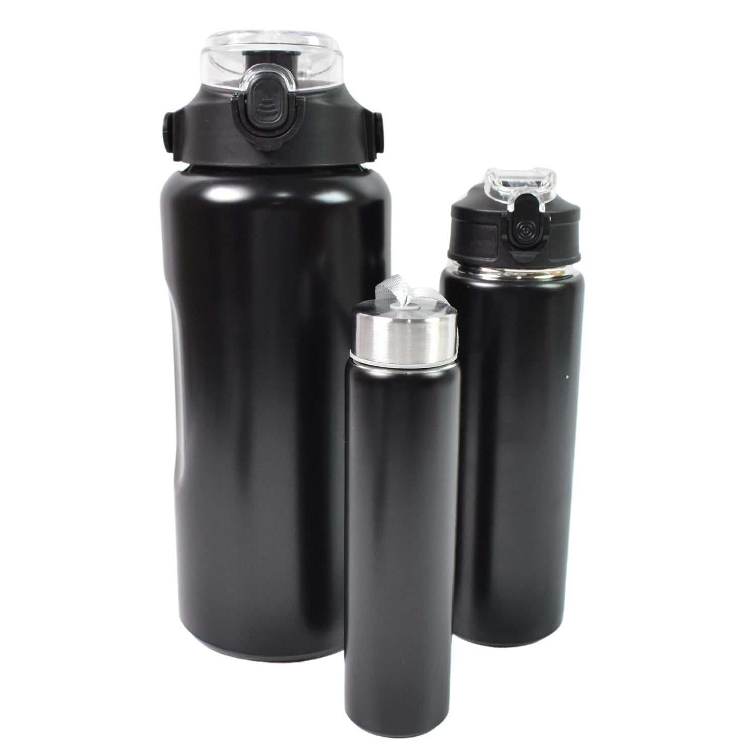 3 In 1 Stainless Steel Insulated Water Bottle Double Wall Vacuum (3 Pcs Set  Different Size) - eazy cart store