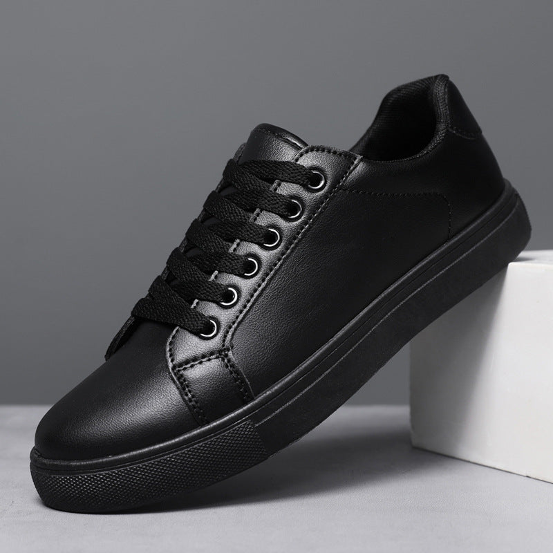 Little white shoes men's Korean version fashionable board shoes trend versatile casual men's plus size soft leather shoes - eazy cart store