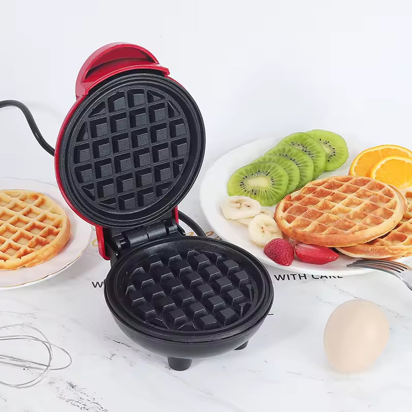 Mini Waffle Maker Machine Waffle Iron Home Appliances Kitchen Gift Easy To Clean On-stick Surfaces Perfect Breakfast Dessert Sandwich Pan Cakes Paninis  Other Snacks Machine - eazy cart store