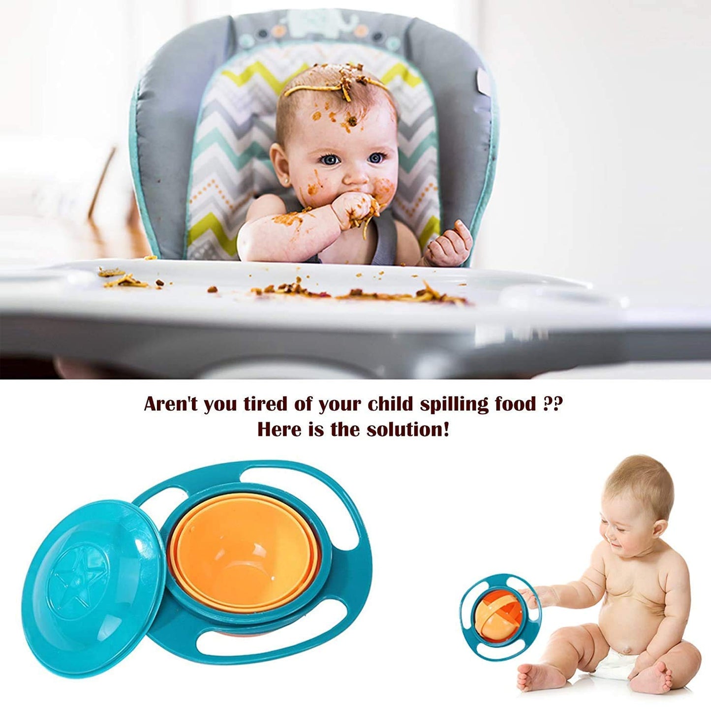 0617b Rotating Baby Bowl Used For Serving Food To Kids And Toddlers Etc. - eazy cart store