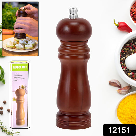 Wooden Pepper Mill 8 Inch Tall - Best Pepper Grinder (1 Pc) - eazy cart store