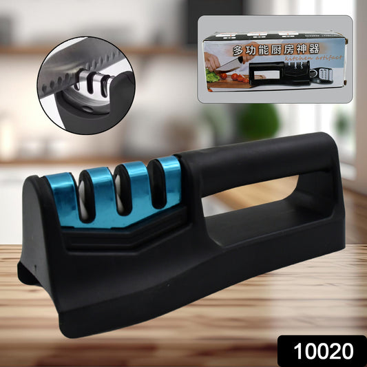 10020 Knife Sharpener For Kitchen  Knife Sharpener With Vegetable Chopper And Fish Scale Remover  Handheld Knives  Pocket Knife Sharpener  Knife Sharpener For Chefs  Serrated Knife (9in1) - eazy cart store