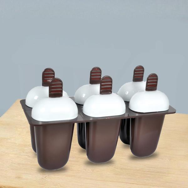 1148 Plastic Ice Candy Maker Kulfi Maker Moulds Set With 6 Cups (Multicolour) - eazy cart store
