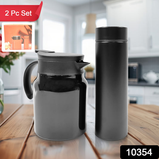 Thermal Coffee Carafe Tea Pot  Water Bottles With Led Display (Bottle 500 Ml  Pot 1000 Ml  2 Pc) - eazy cart store