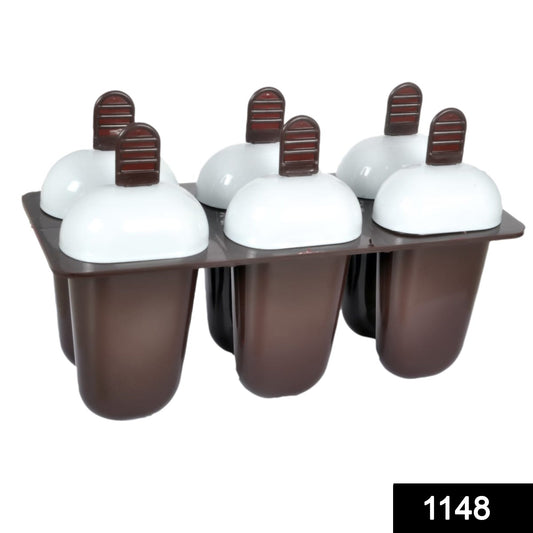 1148 Plastic Ice Candy Maker Kulfi Maker Moulds Set With 6 Cups (Multicolour) - eazy cart store