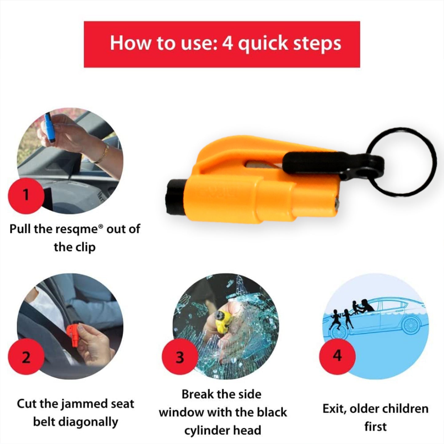 8761 2 In 1 Emergency Safety Cutter With Key Chain Small Portable Handy Emergency Safely Glass Breaking  Seat Belt Cutting Keychain Tool - eazy cart store