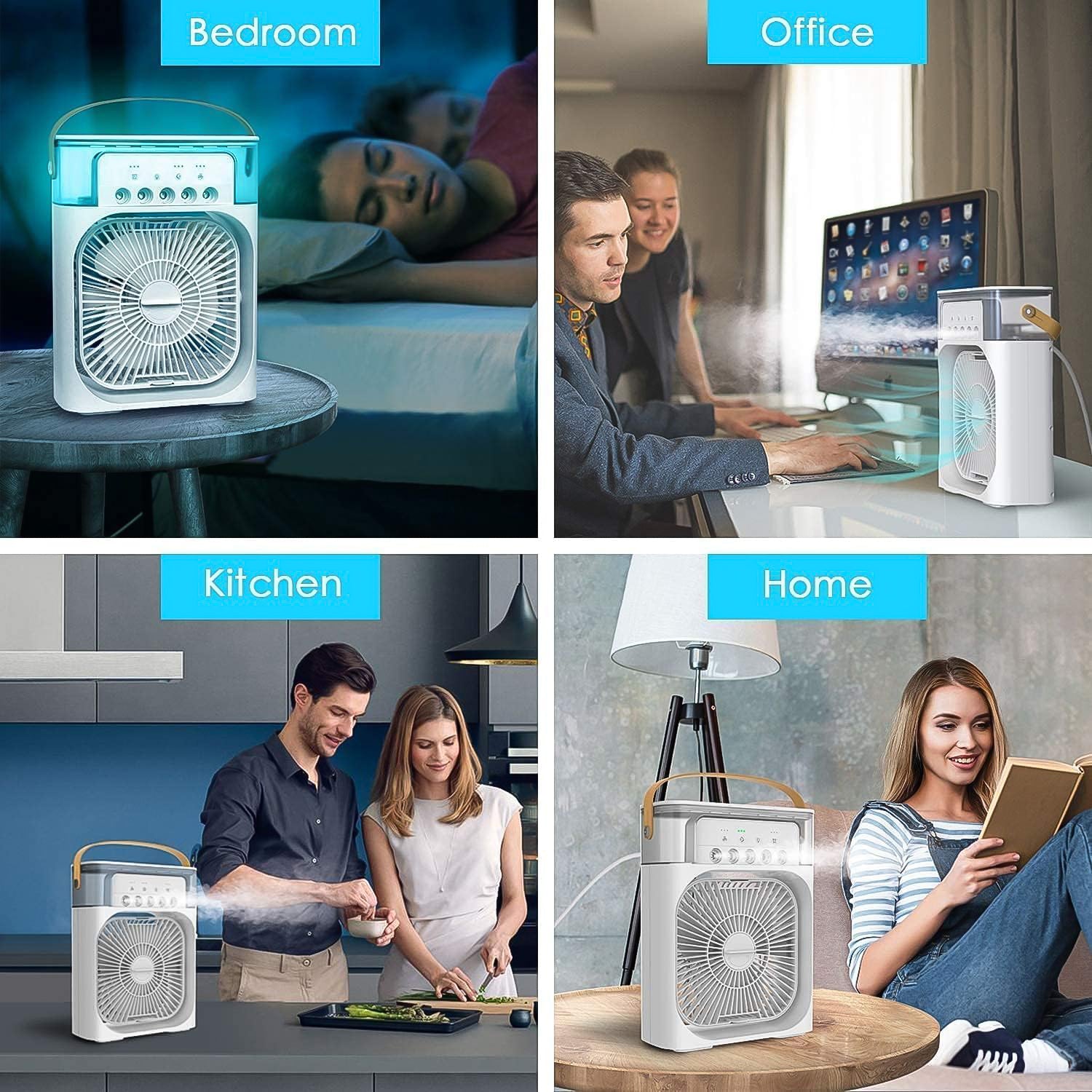 Portable Air Conditioner Fan 7 Color Changing Light (Big  1 Pc) - eazy cart store