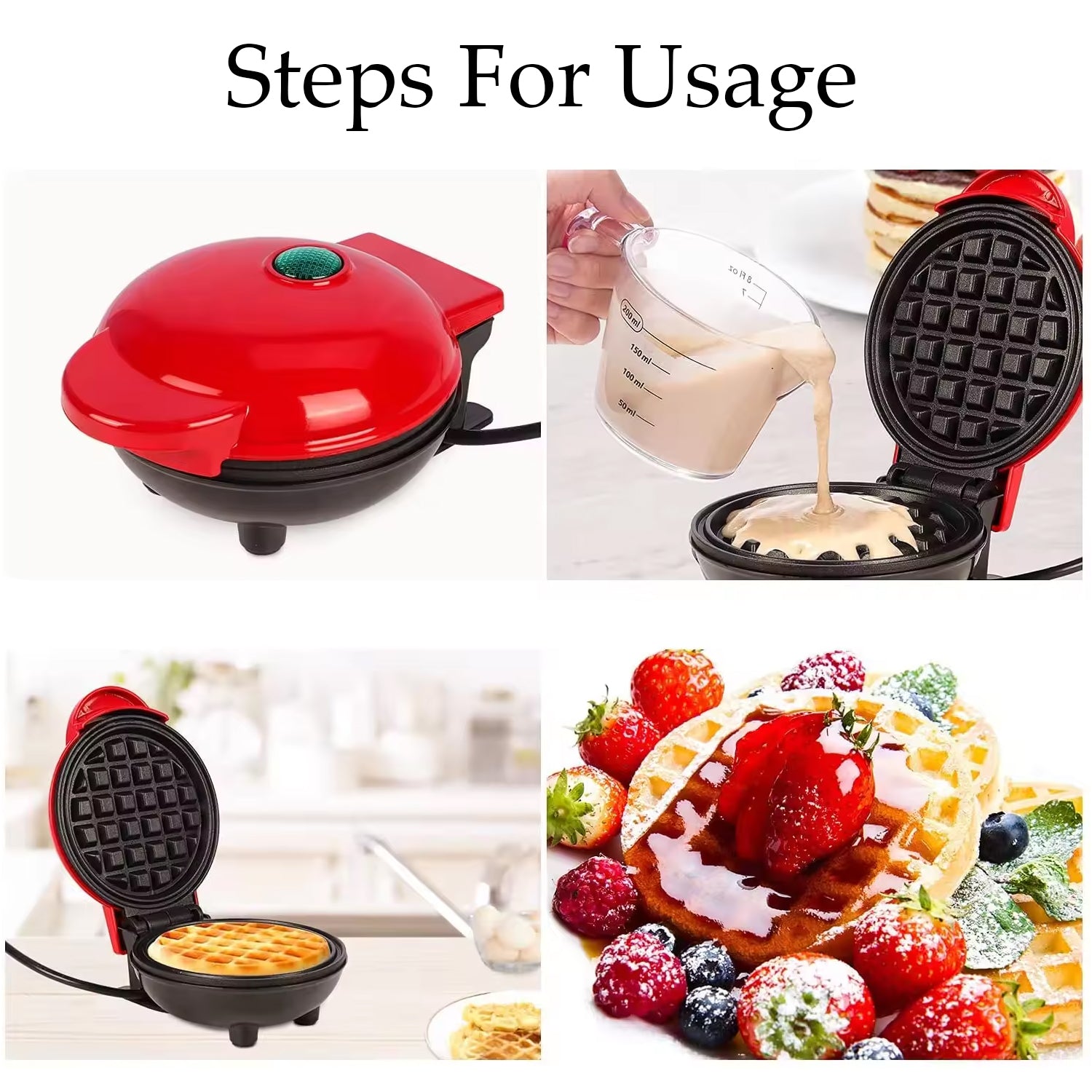 Mini Waffle Maker Machine Waffle Iron Home Appliances Kitchen Gift Easy To Clean On-stick Surfaces Perfect Breakfast Dessert Sandwich Pan Cakes Paninis  Other Snacks Machine - eazy cart store