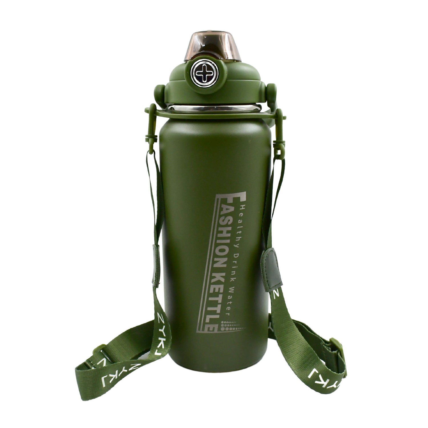 13039 Liter Stainless Steel Water Bottle With Straw Strap  Handle  Vacuum Insulated Thermos Flask Double-walled Coffee Thermos Flask Leak-proof Water Bottle For Sports Fitness Gym (1500ml) - eazy cart store