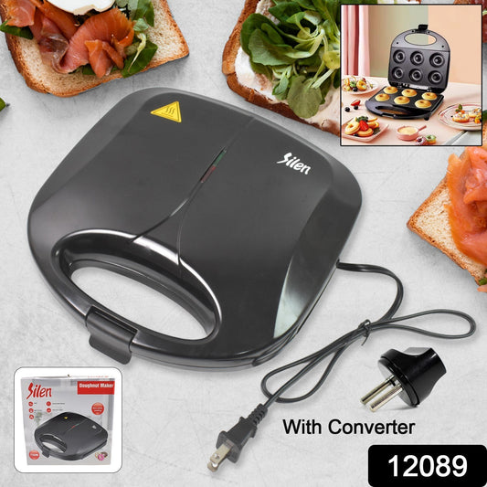 Donut Maker Machine 750w Electric Donut Maker 6pcs Circle Shaped Cavity (1 Pc  With 2 Pin Plug Converter 1 Pc ) - eazy cart store