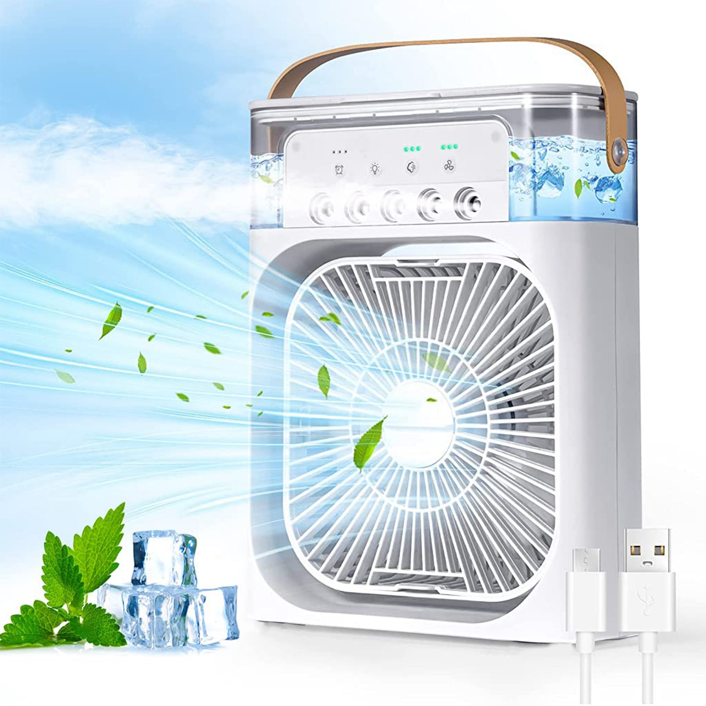 Portable Air Conditioner Fan 7 Color Changing Light (Big  1 Pc) - eazy cart store