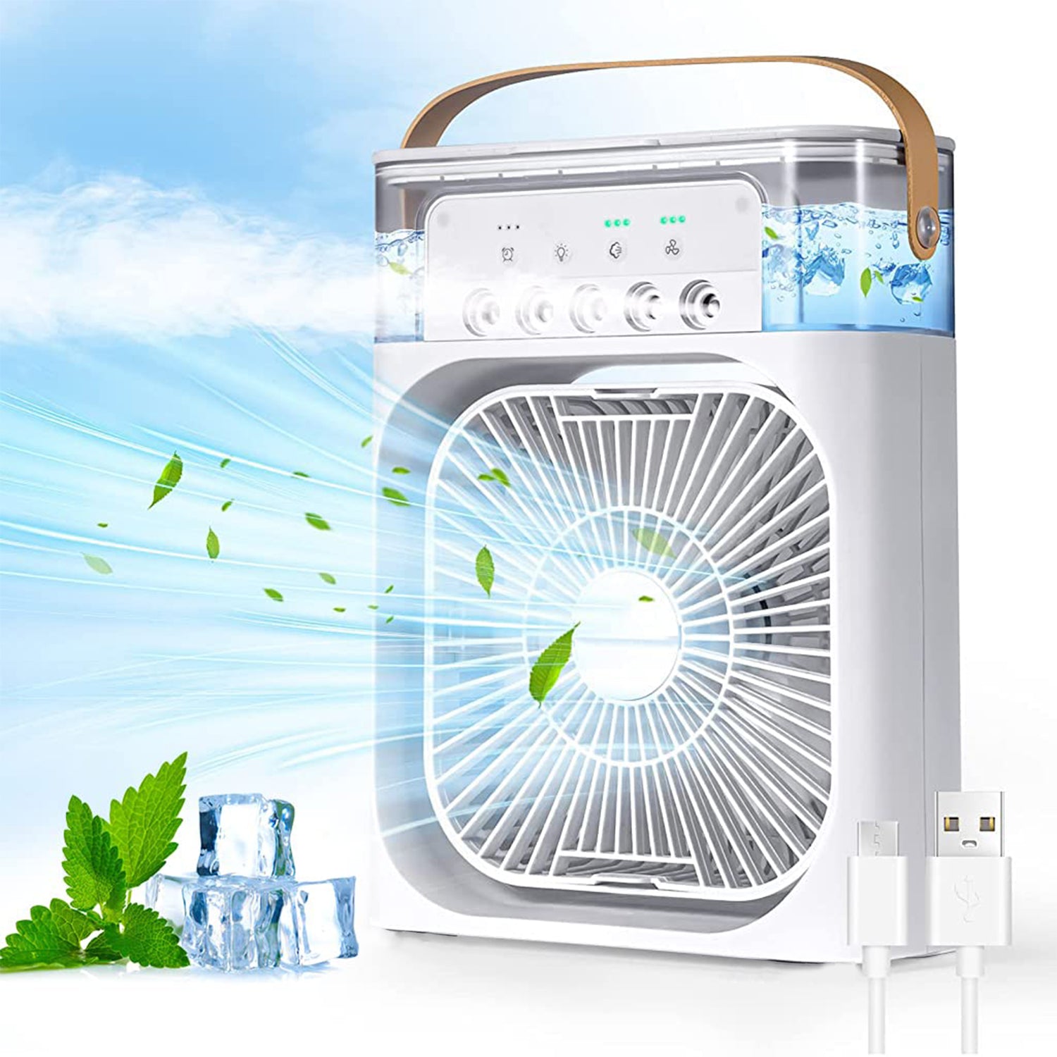 Portable Air Conditioner Fan 7 Color Changing Light (Big  1 Pc) - eazy cart store