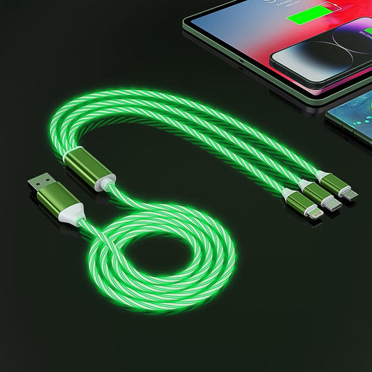 3 In 1 Charging Cable Light Up Fast Charger Multi Charging Cable (1 Pc) - eazy cart store