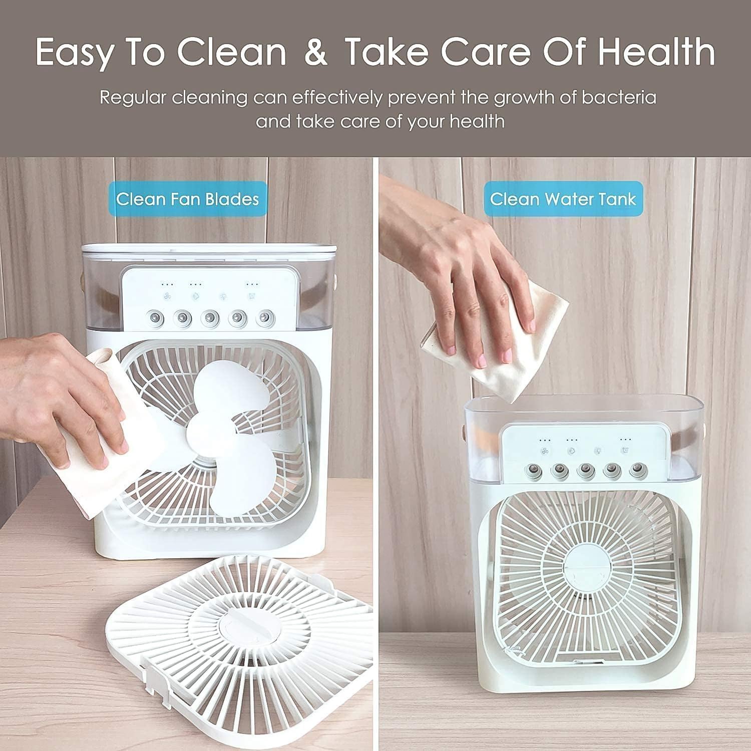 Portable Air Conditioner Fan 7 Color Changing Light (Big  1 Pc) - eazy cart store