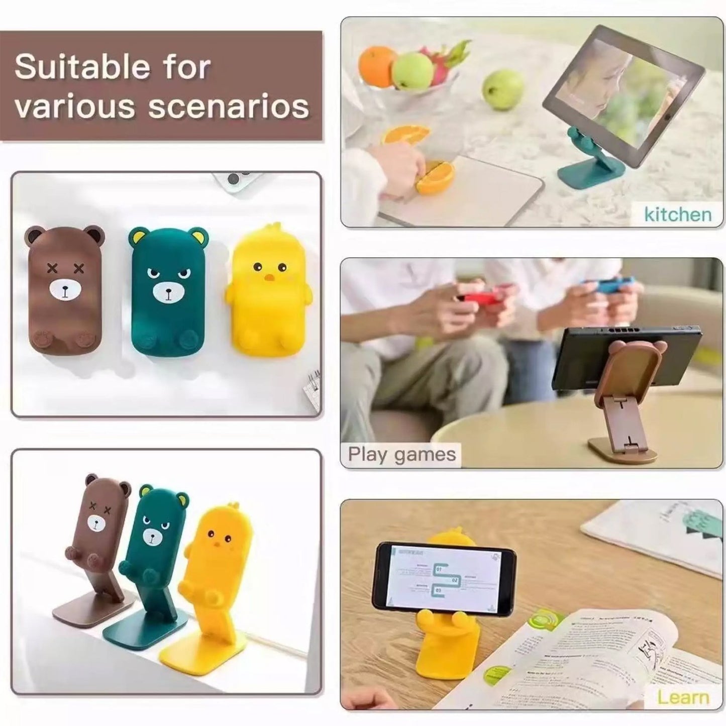 0216 Cute Cartoon Design Multi-angle Adjustable Foldable Mobile Stand - eazy cart store
