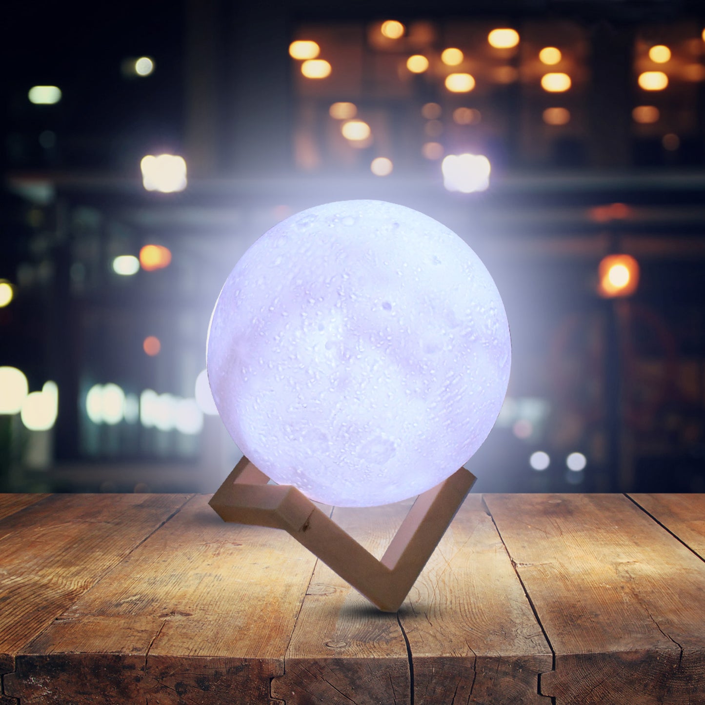 Moon Night Lamp With Plastic Stand Night Lamp For Bedroom (19 X14 Cm  1 Pc) - eazy cart store