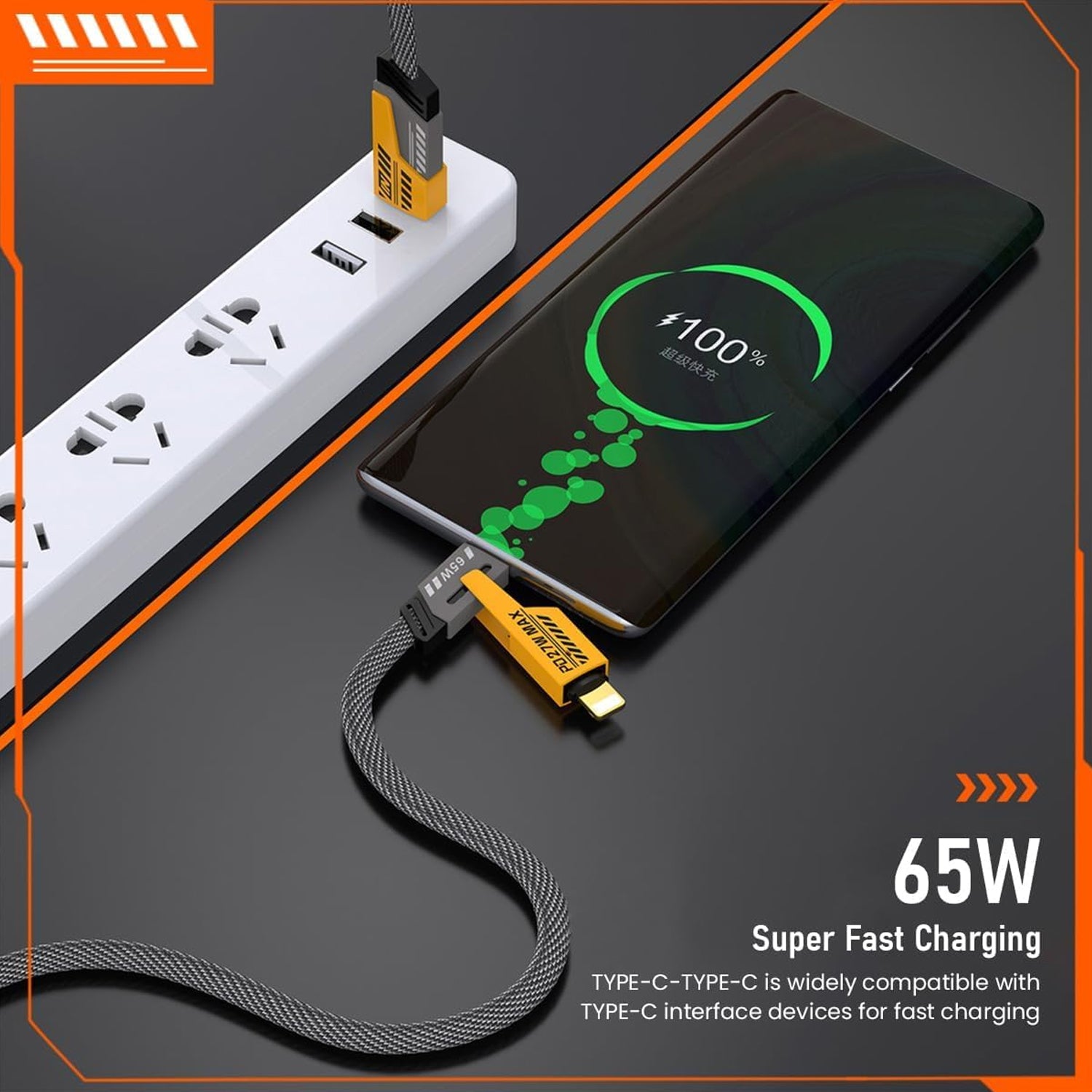 4 In 1 Fast Charging Cable (1 Pc  Loose) - eazy cart store