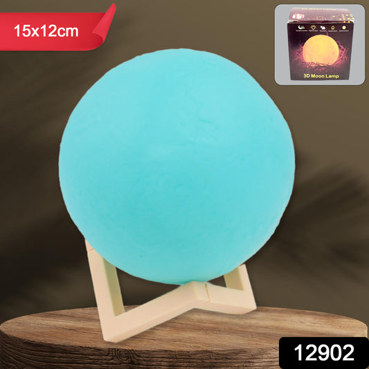 Moon Night Lamp Blue Color With Plastic Stand (15 X12 Cm  1 Pc) - eazy cart store