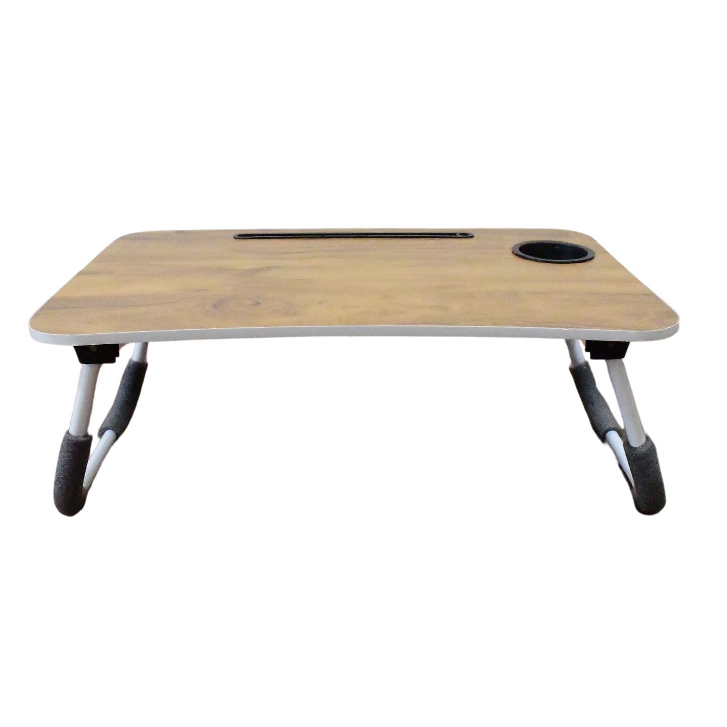 Multi-purpose Laptop Desk For Study And Reading With Foldable Cupholder  Drawer (1 Pc  Mix Plain Design  5838 Cm) - eazy cart store