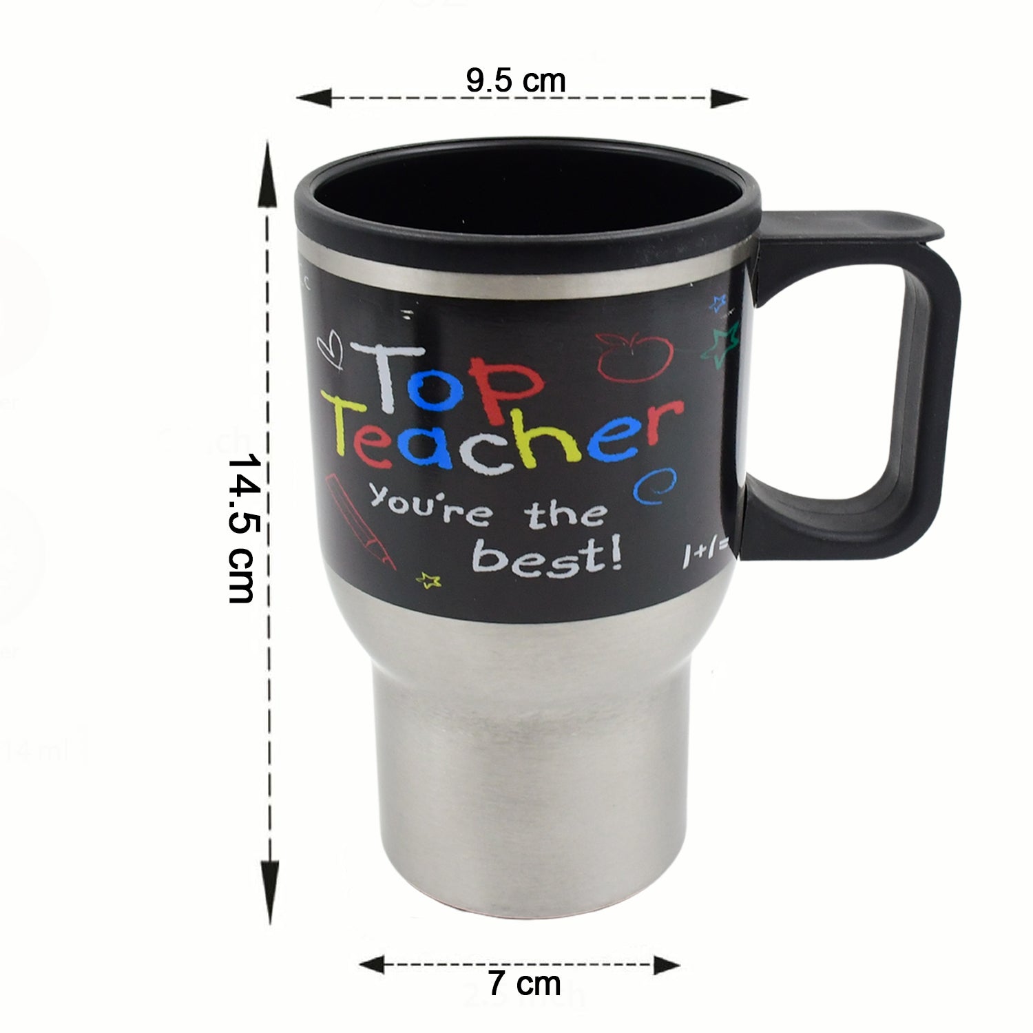 Stainless Steel Vacuum Glass Insulated Glass Coffee Cups Double Walled Travel Mug Car Coffee Mug (With Lid  Handle) - eazy cart store