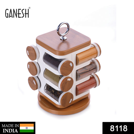 8118 Ganesh 12-jar Revolving Spice Rack Masala Box - eazy cart store